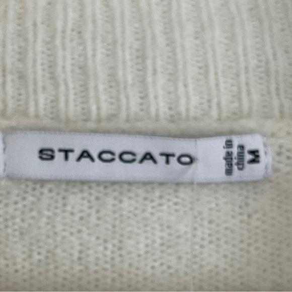 Staccato Cream Colored Sweater with Embroidered Flowers Sz M NWOT - Picture 3 of 8